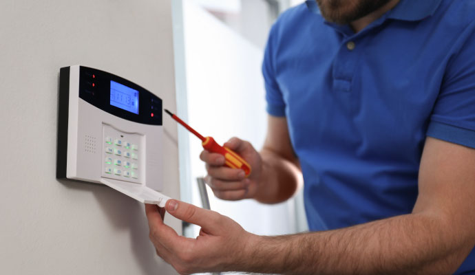 a persone installing access control system