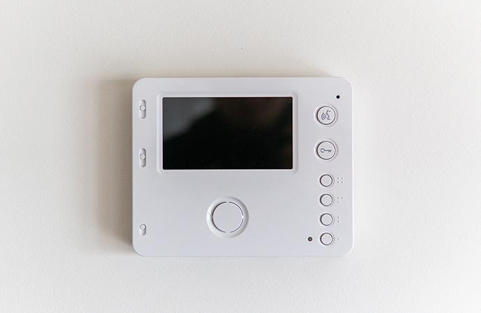 a wall-mounted video intercom system