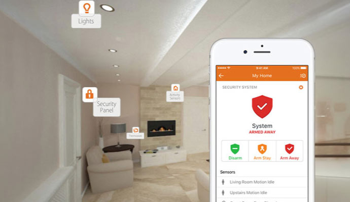 home security control with smartphone app