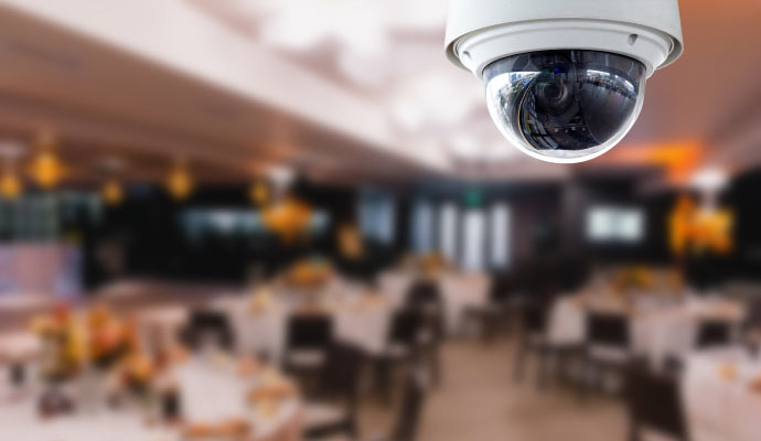 business security camera in a party hall